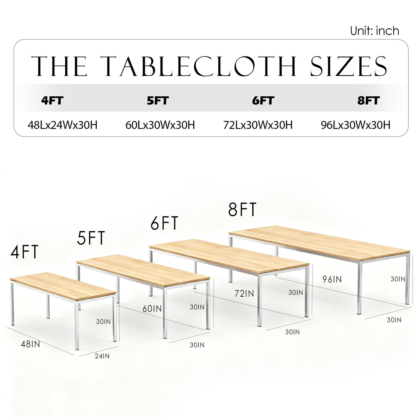 Raxovylz Custom Table Cloth with Logo Text Image Multiple Sizes 4FT 5FT 6 FT 8FT Personalized Tablecloth for Tradeshow Events School Associations Shop Church Club (Flat Tablecloth, 4FT Back Open)