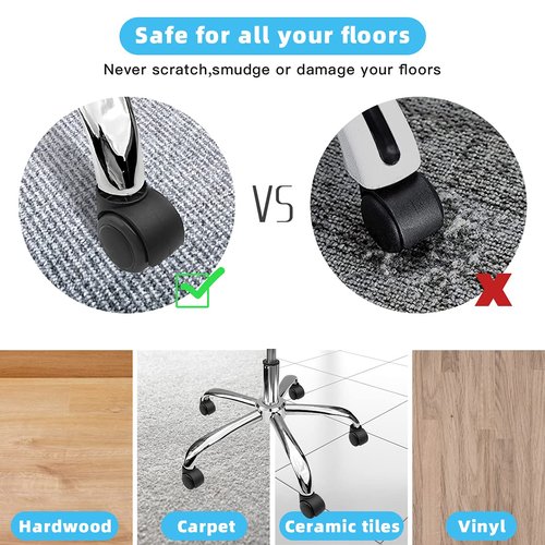 Office Chair Caster Wheels Replacement(Set of 5) for Hardwood Floors and Carpet,Heavy Duty Gas Lift Hydraulic/Pneumatic Piston for Office Chair