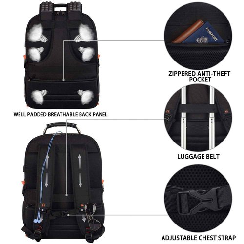 Travel Laptop Backpack,Extra Large 18.4 inch Gaming Laptop Backpacks with USB Charging Port,Big Capacity TSA Friendly RFID Anti Theft Pocket Durable College unisex Heavy Duty Computerbag