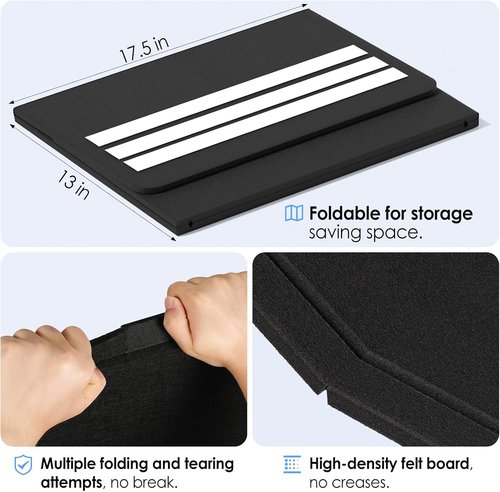 MaxGear Bulletin Board - 35" x 17.5" Foldable Felt Vision Board | Black Decorative Cork Board for Home & Office