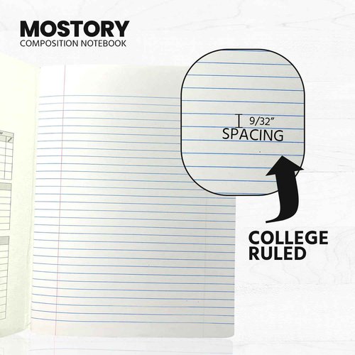 MOSTORY Pack 50 Bulk Composition Notebook - College Ruled 200 Pages (100 Sheets), Size 7.5" x 9.75", Bulk School Supplies, Office, Bulk Notebooks for School, Writing Journal Notebook with Lined Paper