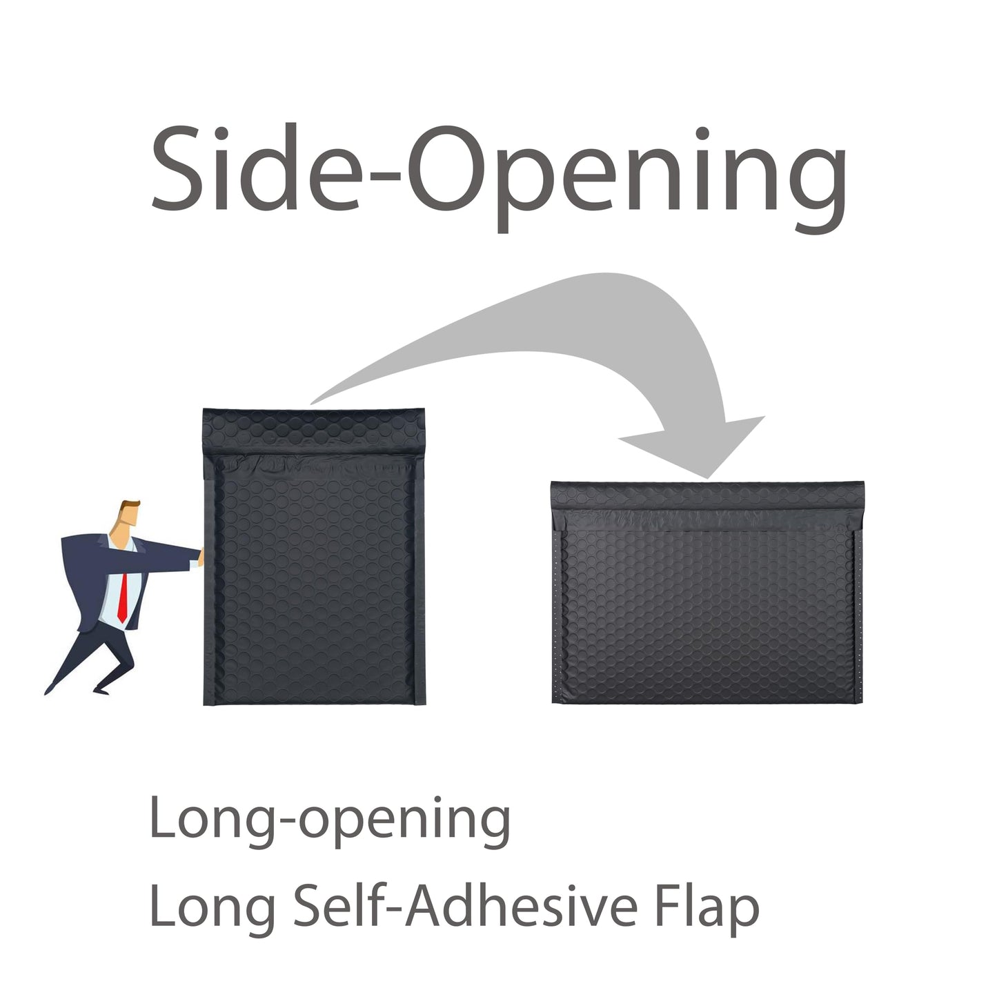 DGSLTENV Black Side-Loading Bubble Mailers 13 x 10 Inches,Self-Seal Padded Mailing Envelopes, Pack of 27