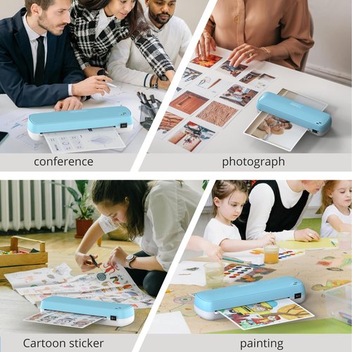 Suntiko 4-in-1 Laminator Machine with 10 Sheets - Fast Warm-Up for A4/A5/A6 Documents & Photos - Office, School, Home Use - Teacher Supplies & Organization Essentials (Color Preservation Technology)