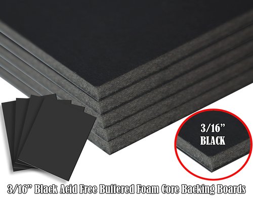 3/16" Black Foam Core Boards 16x20-100 Pack. Many Sizes Available. Acid Free Craft Poster Board for Signs, Buffered Presentations, School, Office and Art Projects