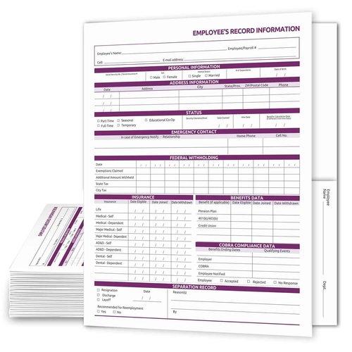 NextDayLabels Employee Personnel File Folders - 25-Pack Preprinted HR Folders with Secure Internal Pockets - Heavyweight White Cardstock for Discreet Employee Records - Made in USA