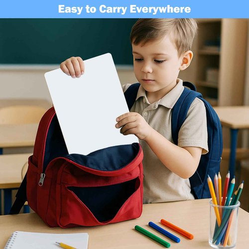 Succwoah 25 Pack Dry Erase Boards 9'' x 12'' Mini Double-Sided Whiteboards Safe Rounded Edges, Includes 25 Erasers, Markers, Rulers & 50 Clips, Perfect for Students, Teachers, School & Office Use