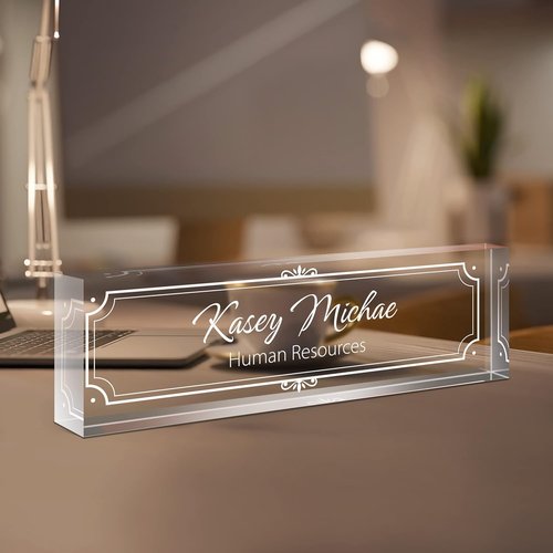 Gowelly Engraved Desk Name Plates - Personalized Office Gifts for Employees, Teachers & Managers
