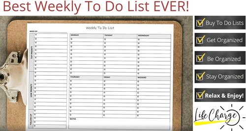 Weekly To Do List Notepad, 60 Page Task Planning Pad w/Daily Checklist, Priority Todo Checkbox & Notes. Desk Notebook to Organize Office 11 X 8.5