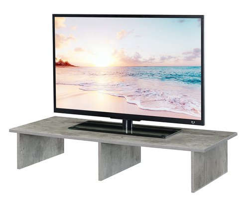 Convenience Concepts Designs2Go Wide TV Riser 42", for TVs up to 46" - Contemporary TV or Computer Riser for Living Room, Modern Office, Den, Faux Birch