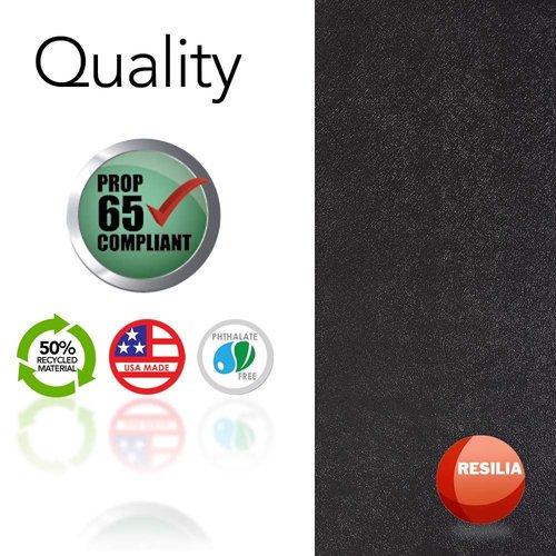 Resilia Office Desk Chair Mat - for Low Pile Carpet (with Grippers) Black, 30 Inches x 48 Inches, Made in The USA