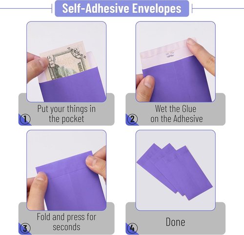 Mr. Pen Money Envelopes - Self-Adhesive Kraft Paper Cash Envelopes | 100 Pack, 6.5" x 3.5" for Budgeting & Organizing