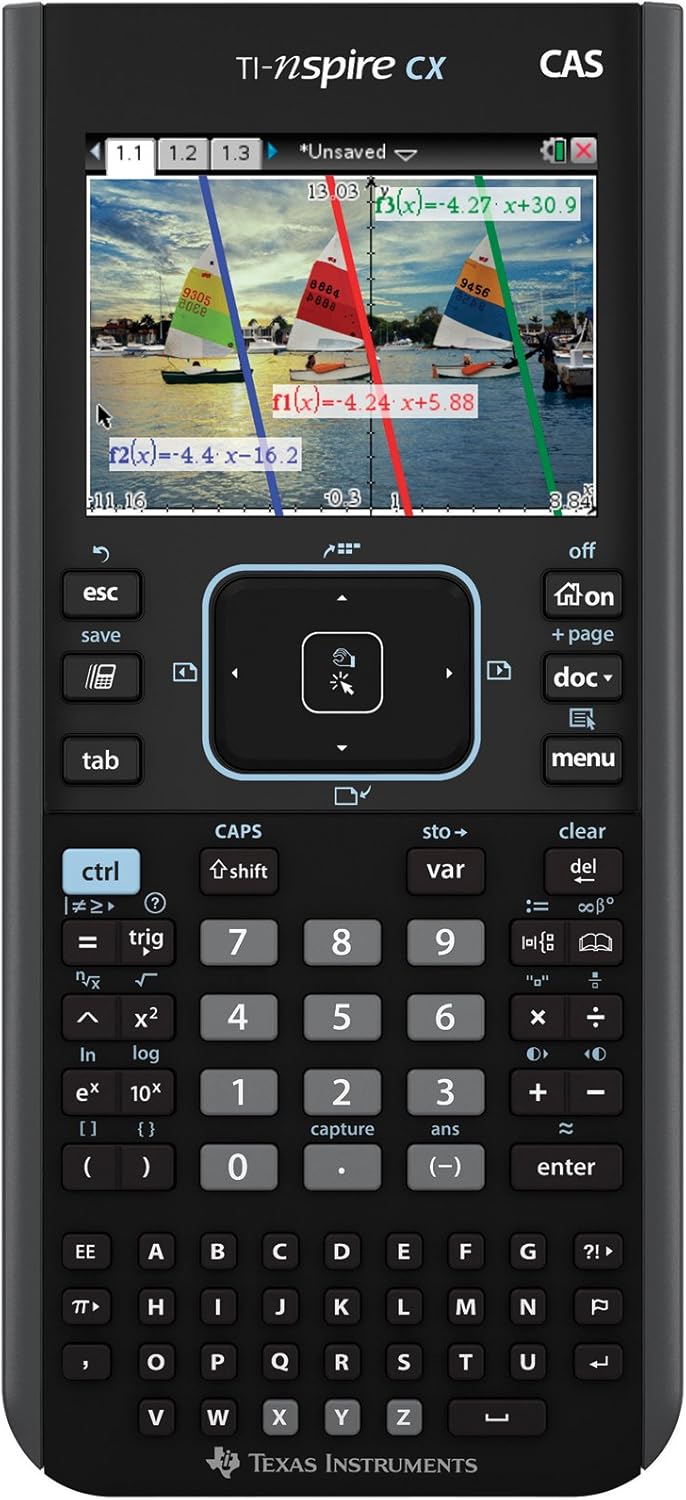 Texas Instruments Nspire CX CAS Graphing Calculator - Advanced Features for Math & Science | Sleek Design