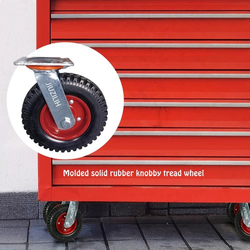 8" Caster Wheels for Carts Heavy Duty Casters Set of 4 (2 Swivel & 2 Fixed) Cart Wheels Large Rubber Castor Wheels Sets 4 with Screws