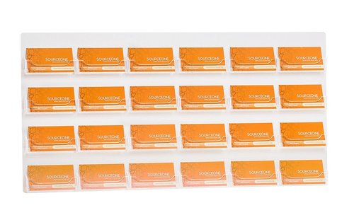 Source One 24 Pocket Wall Mount Business Card Holder Display (Clear)