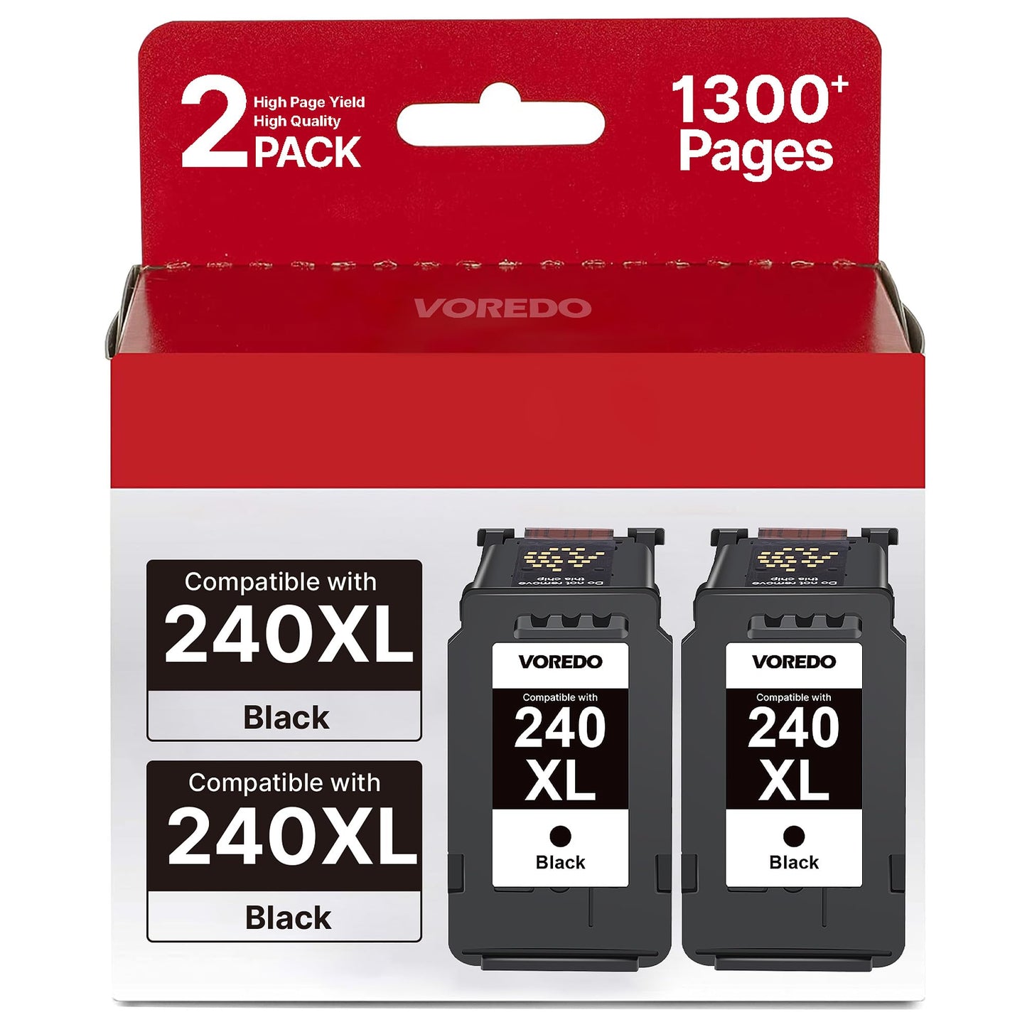 PG-240 XL 240XL Black Ink Cartridge Replacement for Canon 240XL Ink Cartridge - Works with Canon PIXMA MG3620, MG2120, MG3120, MG4120, MG2220, MG3220, MG3520, MX472, TS5120 Printers (Black, 2 Pack)