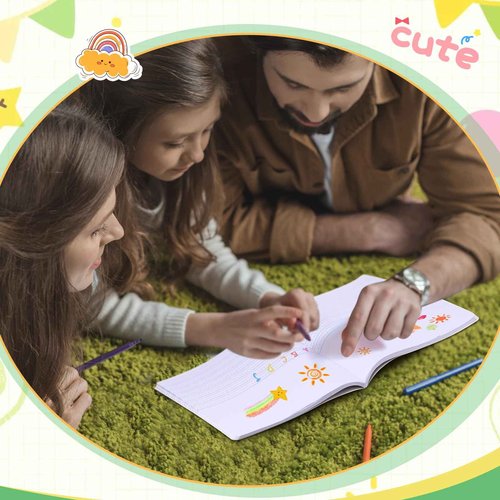 Fainne 50 Packs Primary Composition Notebook Bulk Primary Journal K-2 Grade 9 3/4 x 7 1/2 Inch Primarys Ruled Compositions Book for Kids Draw and Write School Supplies 100 Pages
