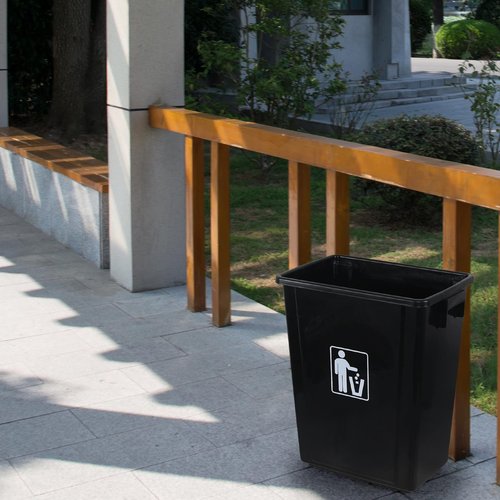 Ysmiltion 10 Gallon Plastic Kitchen Wastebasket, Large Plastic Wastebasket, 4 Packs, Black