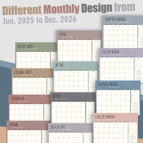 Guasslee Desk Calendar 2025-2026, 19-Month School Year Desk/Wall Calendar, 2025 Jun-2026 Dec, 2025 14" X 11" Monthly Planner With Thick Paper For Office Home School Organizing