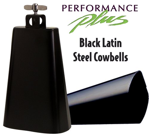 Performance Plus Professional 7" Latin Style Cowbell, Black, 7 inches (CB7)
