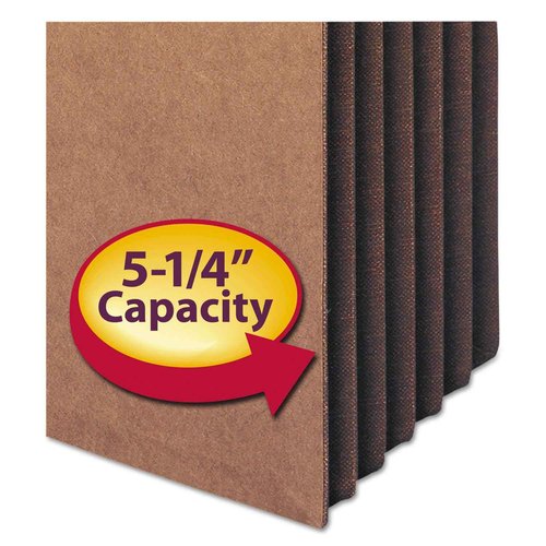 Smead File Pocket, Straight-Cut Tab, 5-1/4" Expansion, Legal Size, Redrope, 10 per Box (74274)