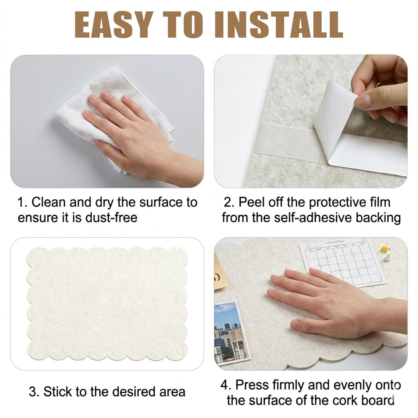 Felt Bulletin Board 36"×24" Large Pin Cork Boards for Walls Decor(with 30 Pcs Push Pins) Picture Photo Wall Display Notice Vision Board Office Supplies Accessories Kitchen,Classroom,Home,Room Decor