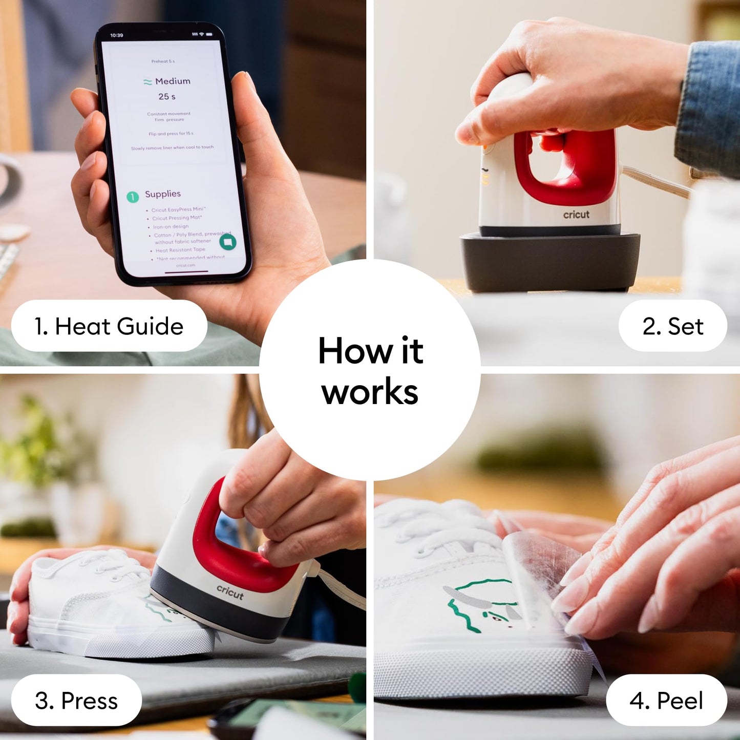 Cricut EasyPress Mini Heat Press - For Pressing Small Objects Like Shoes, Stuffed Animals, Hats & More - 3 Heat Settings & Precision Tip - Ceramic-Coated Heat Plate - Compact & Lightweight - Raspberry