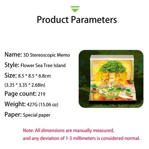 3D Calendar 2026 Unique Paper Sculpture Calendar For Desk Decor Paper Sculpture Tree House With Lights Design（ Not Including Battery) ﻿ ﻿ ﻿ (Green)