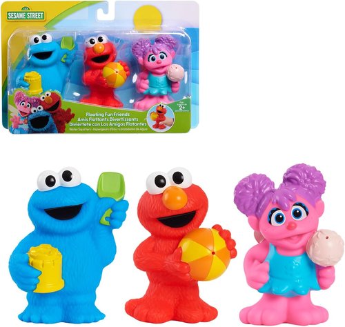 Just Play Sesame Street Floating Fun Friends - 3-Piece Water Squirters Bath & Pool Toys for Kids Ages 2+