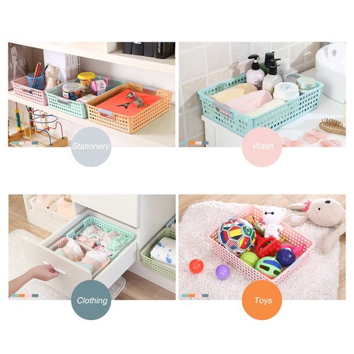 Turn in Trays Classroom, 4Pcs Paper Trays for Classroom, Book Baskets for Library, Drawers, Office, Home (New Blue)