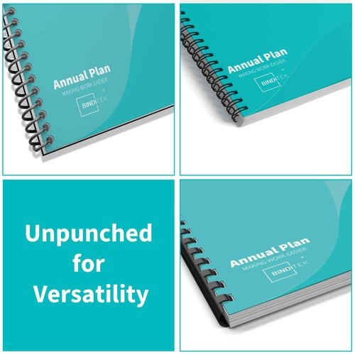 Binditek 500 Pack 8 Mil PVC Plastic Binding Covers, 8.5 x 11 Inches, Letter Size, Square Corners, Un-Punched, Office School Supplies