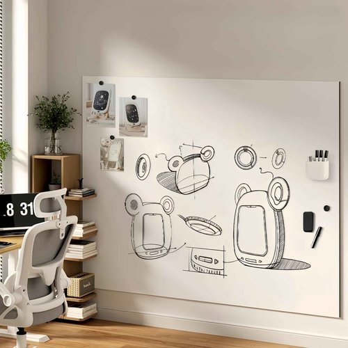 Magnetic Dry Erase Whiteboard 80"×18" (Can Be Cut into 2 pcs 40"×18") | Self-Adhesive Flexible Wall Board Kit with 11 Markers, 6 Magnets, Eraser & Holder | Ultra Smooth Writing, Effortless Cleaning