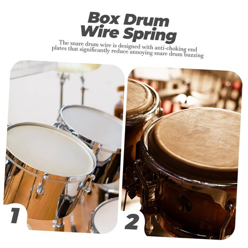 UPKOCH 2Pcs Snare Drum Wire Replacement Durable Iron Snare Strip for Box Drum Accessories Easy to Install Strong and for Musicians and Drummers
