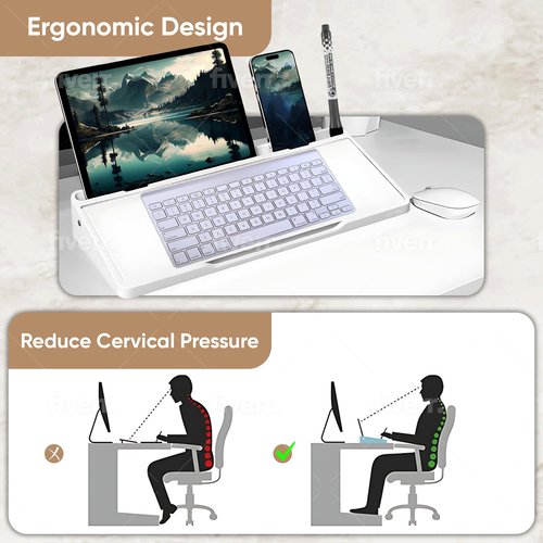 Piu home Desktop whiteboard - Glass Desk Dry Erase board with storage- Desk buddy memo board for computer monitor- EXTRA STICKERS Weekly Organizer and Ruler- work from home and office