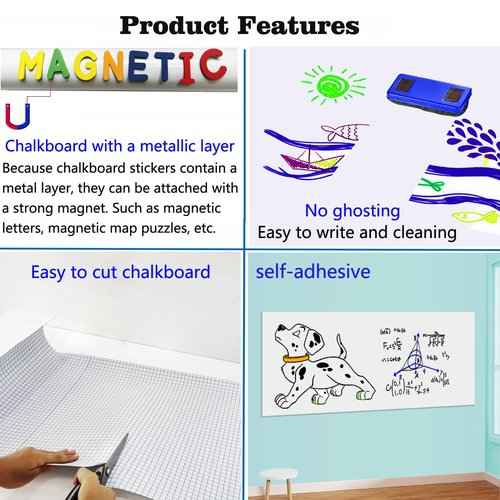 2 Pcs Magnetic Dry Erase White Board Contact Paper for Wall 40"x 18" Adhesive Whiteboard Sticker Roll with 53 Magnet Letters for Kids Peel and Stick Whiteboard Wallpaper Magnetic Pain