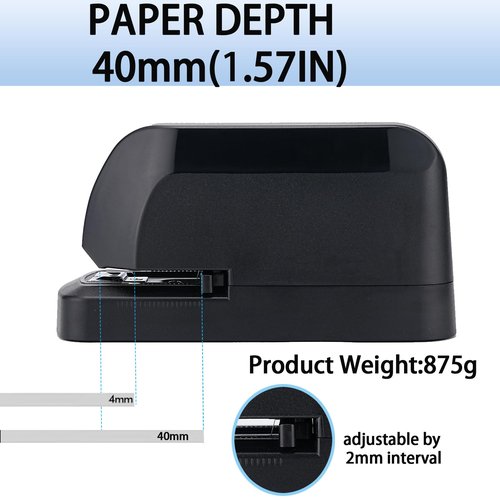 Electric Stapler for Desk, 45 Sheet Capacity Automatic Stapler Desktop, Office Staplers Electric, AC Operated Staplers Heavy Duty Office Use with 1,000 Staples & Staple Remover, Black