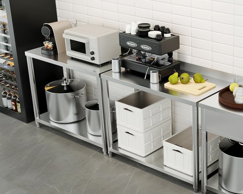 YeTrini Stainless Steel Table for Prep & Work 19 x 39 Inches, Heavy Duty Commercial Kitchen Prep Table with Undershelf and Backsplash for Restaurant, Home, Hotel, Garage and Workshop