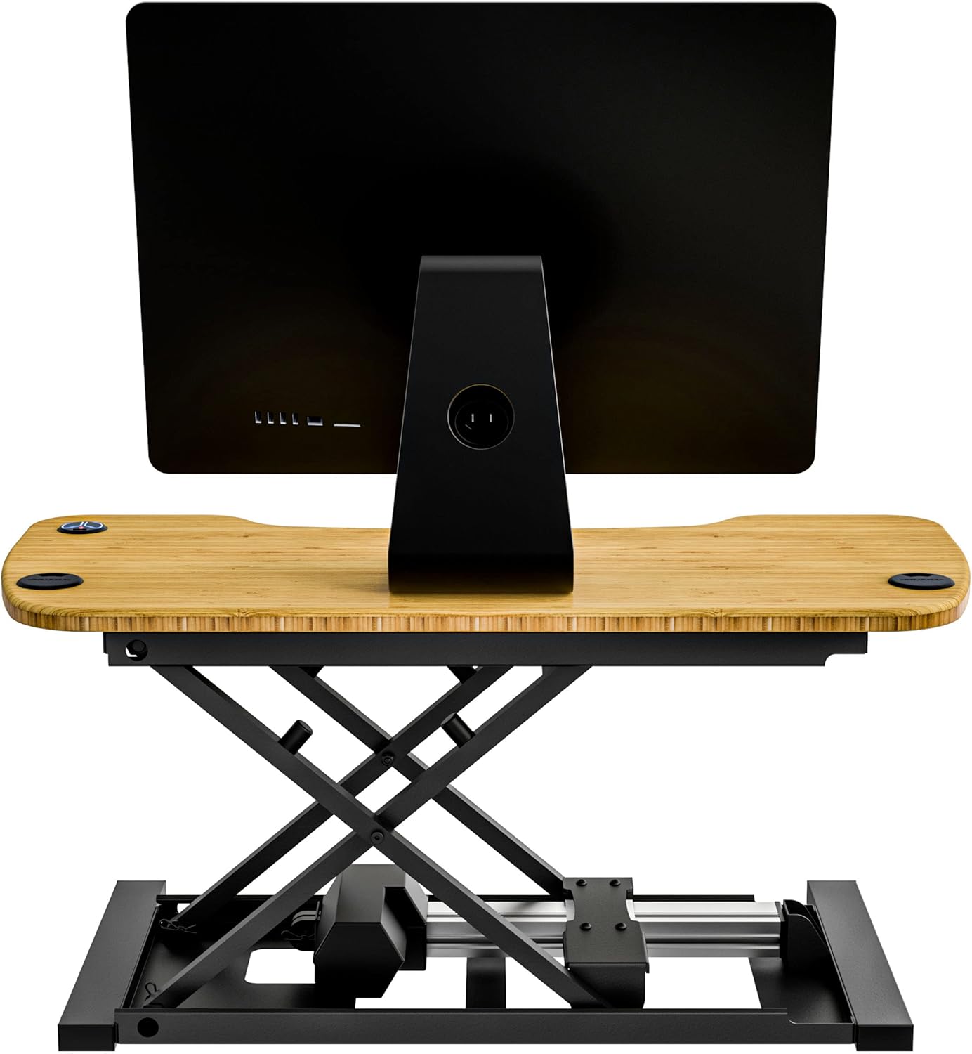 VERSADESK® PowerPro™ Standing Desk Converter - 36" x 24" Electric Height Adjustable Riser with Keyboard Tray & USB Hub - Ergonomic Bamboo Workstation for Home & Office