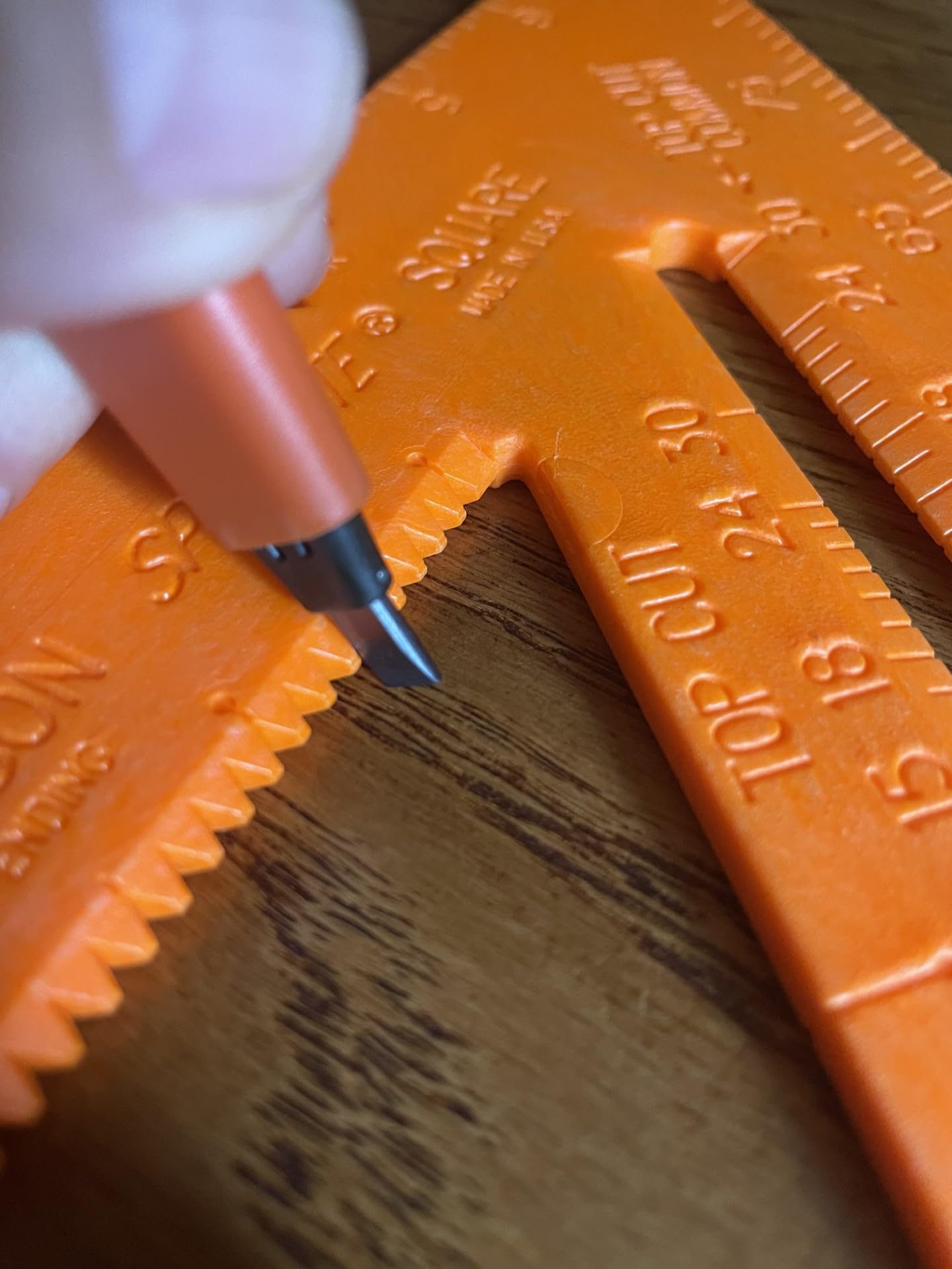 Swanson Tool Co T0118 8 inch Orange Composite Speedlite Speed Square Layout Tool, made of High Impact Polystyrene