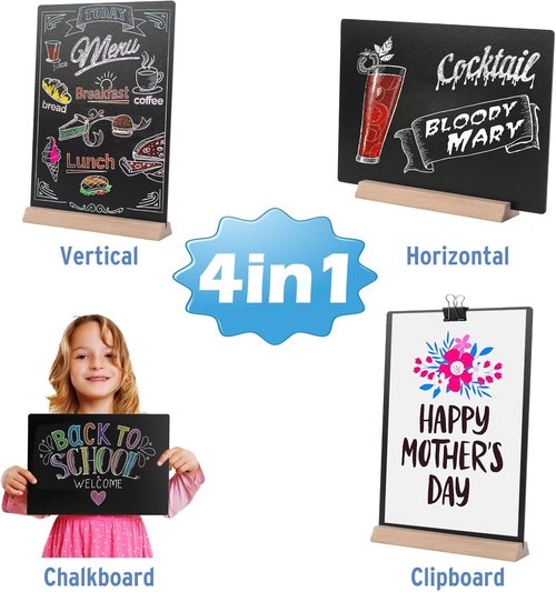 Regine Switzerland 8x12 Inch Tabletop Chalkboard Sign - 2 Pack Menu Boards for Weddings & Events