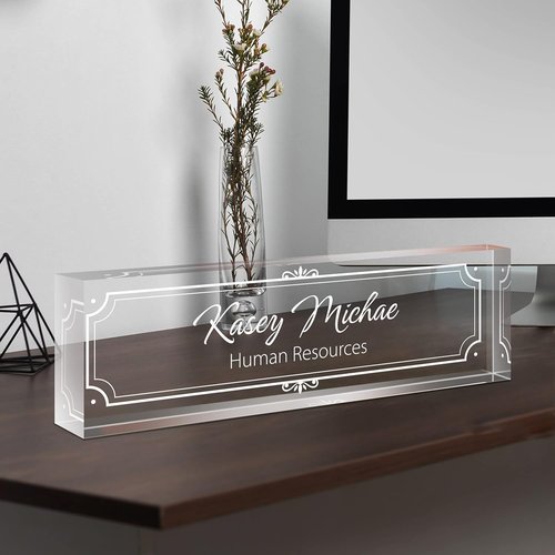 Gowelly Engraved Desk Name Plates - Personalized Office Gifts for Employees, Teachers & Managers