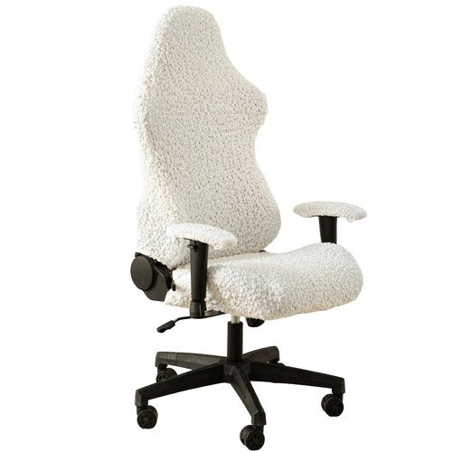 YAWARAKY Computer Office Chair Cover,Gaming Chair Slipcovers Strentch Computer Desk Chair Covers with Armrest Covers, Rotating Armchair Protector Covers,Lettering