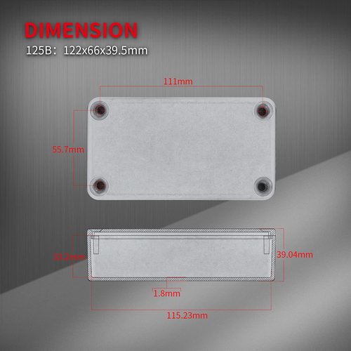 DaierTek 125B 1590N1 Aluminum Guitar Pedal Enclosure 122x66x39.5 MM Metal Stompbox Enclosure Guitar Effect Unfinished Toggle Switch Box