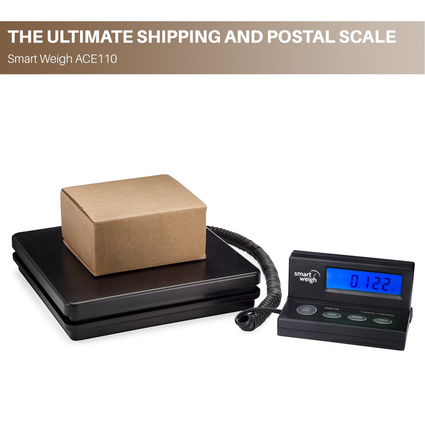 Smart Weigh Digital Postal Shipping Scale - 110lb/50kg Capacity | Precision to 0.1oz/2g, Wall-Mount Screen & AC Adapter Included