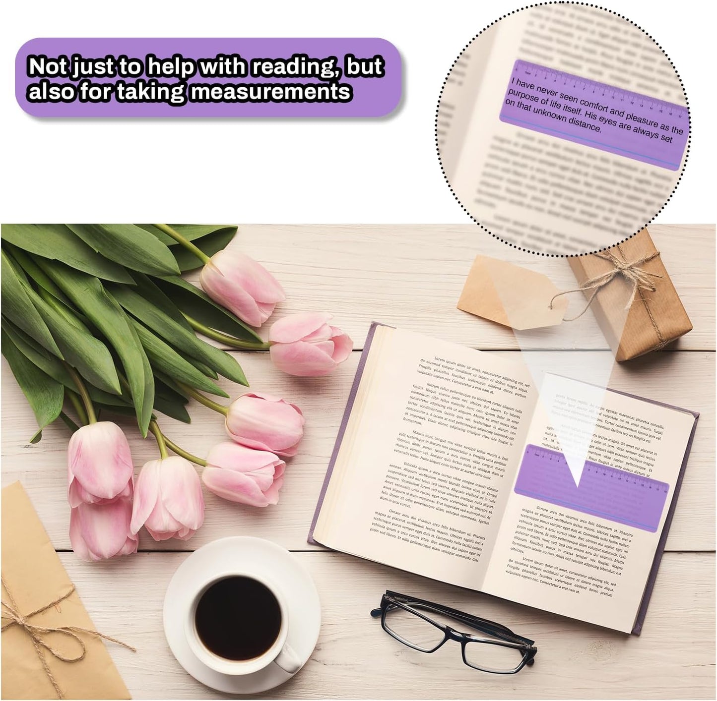 Skiennix Dyslexia Tools for Kids - 8-Piece Guided Reading Strips with Purple Overlays | Reading Tracking Rulers