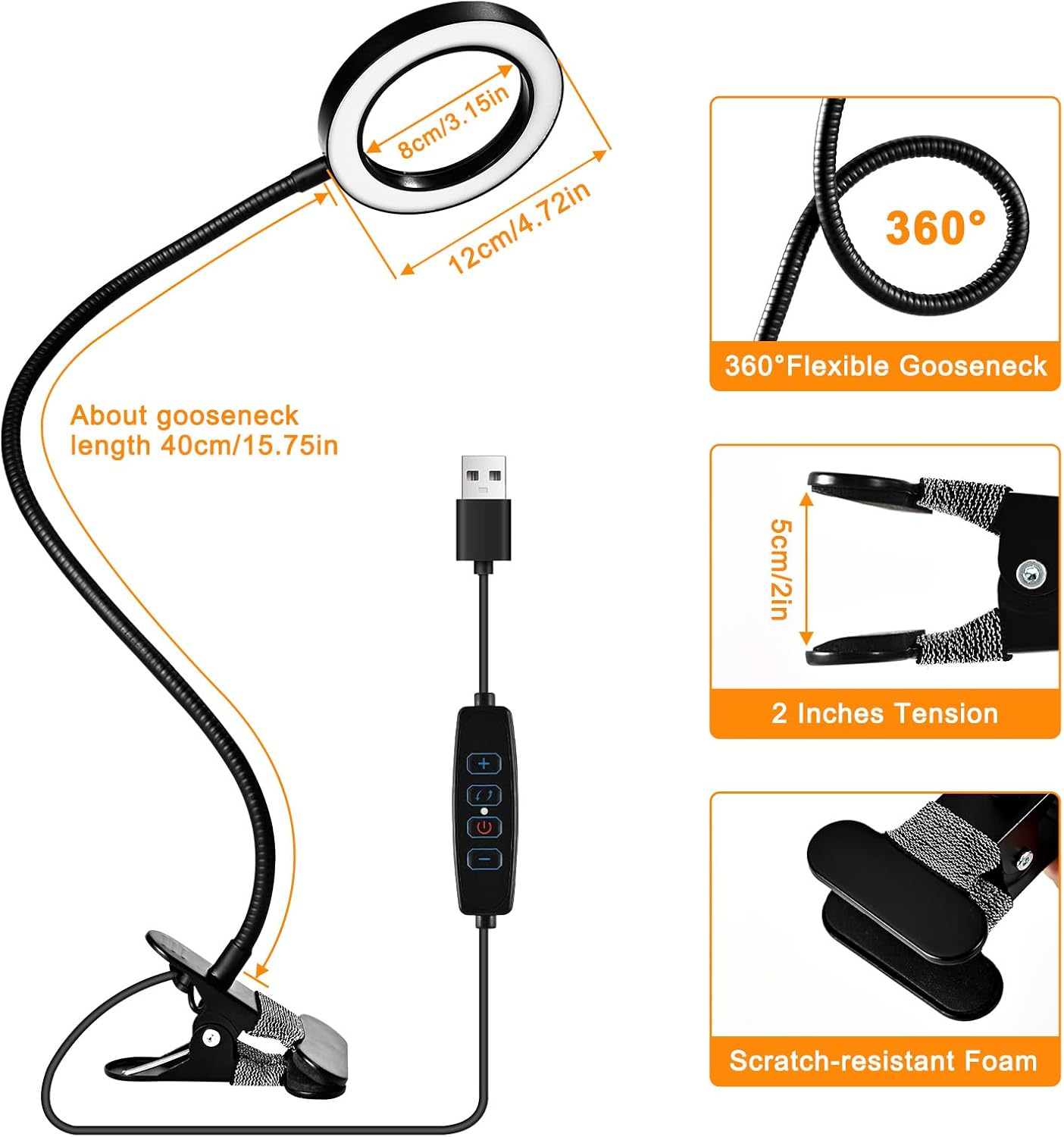10X Magnifying Glass - 2-in-1 Desk Lamp with Light & Timer | 3 Color Modes, 10 Dimmable Brightness