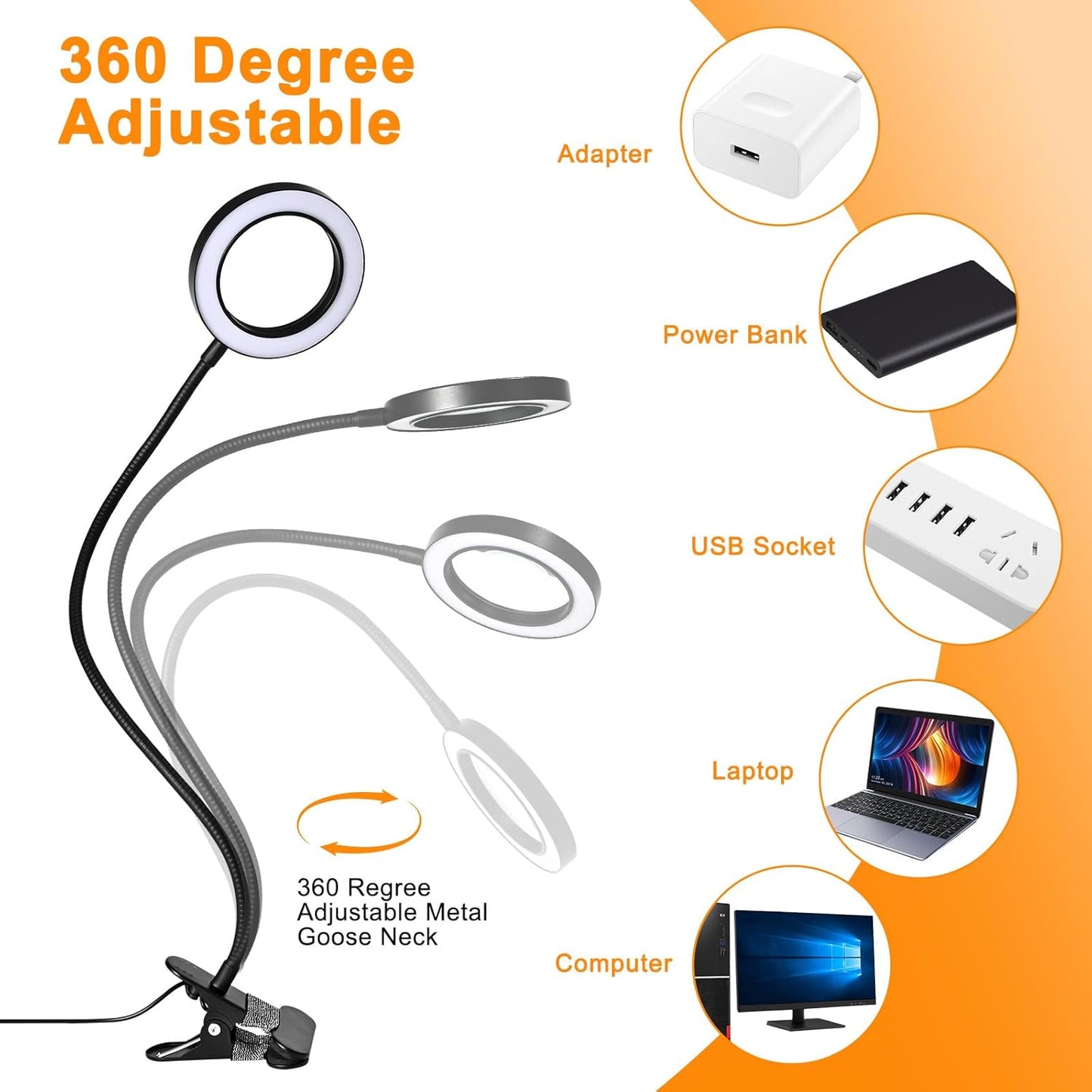 10X Magnifying Glass - 2-in-1 Desk Lamp with Light & Timer | 3 Color Modes, 10 Dimmable Brightness