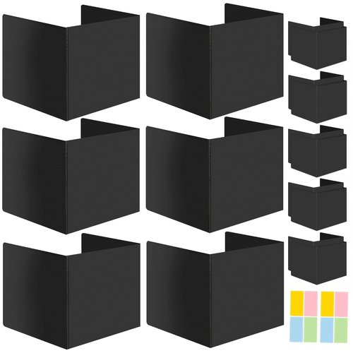 24 Pack Plastic Desk Dividers Black Privacy Folders for Students Study Carrel Divider Classroom Shield Folder Boards for Student Desks Classroom Teacher Supplies Test Divider
