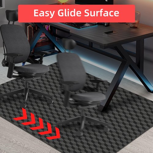 AiBOB Gaming Chair Mat for Hardwood Floors - 53"x45" Office Chair Mat for Hard and Tile Floor | Anti-Slip Protector Mat | Computer Desk Floor Mat for Rolling Chairs, Not for Carpet