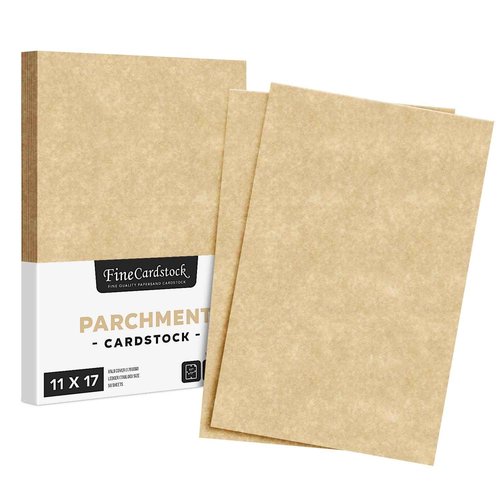 Aged Stationery Parchment Recycled Paper | 65lb Cover Cardstock | 11" x 17" inches | 50 Sheets per Pack