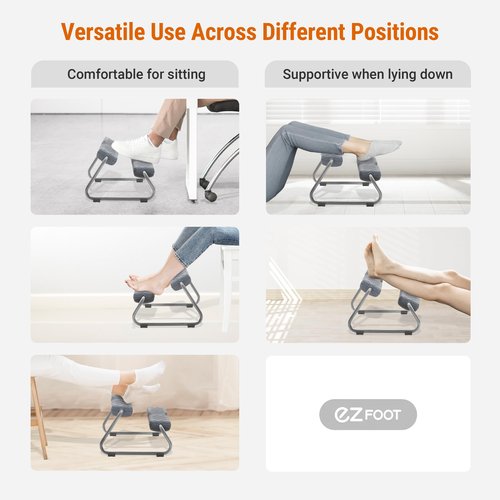 [Made in Korea] Duorest EZFoot 2-Tier Ergonomic Footrest – Dual-Level Support, Adjustable Tilt, Non-Slip & Acupressure Surface, Under Desk Footrest for Home & Office